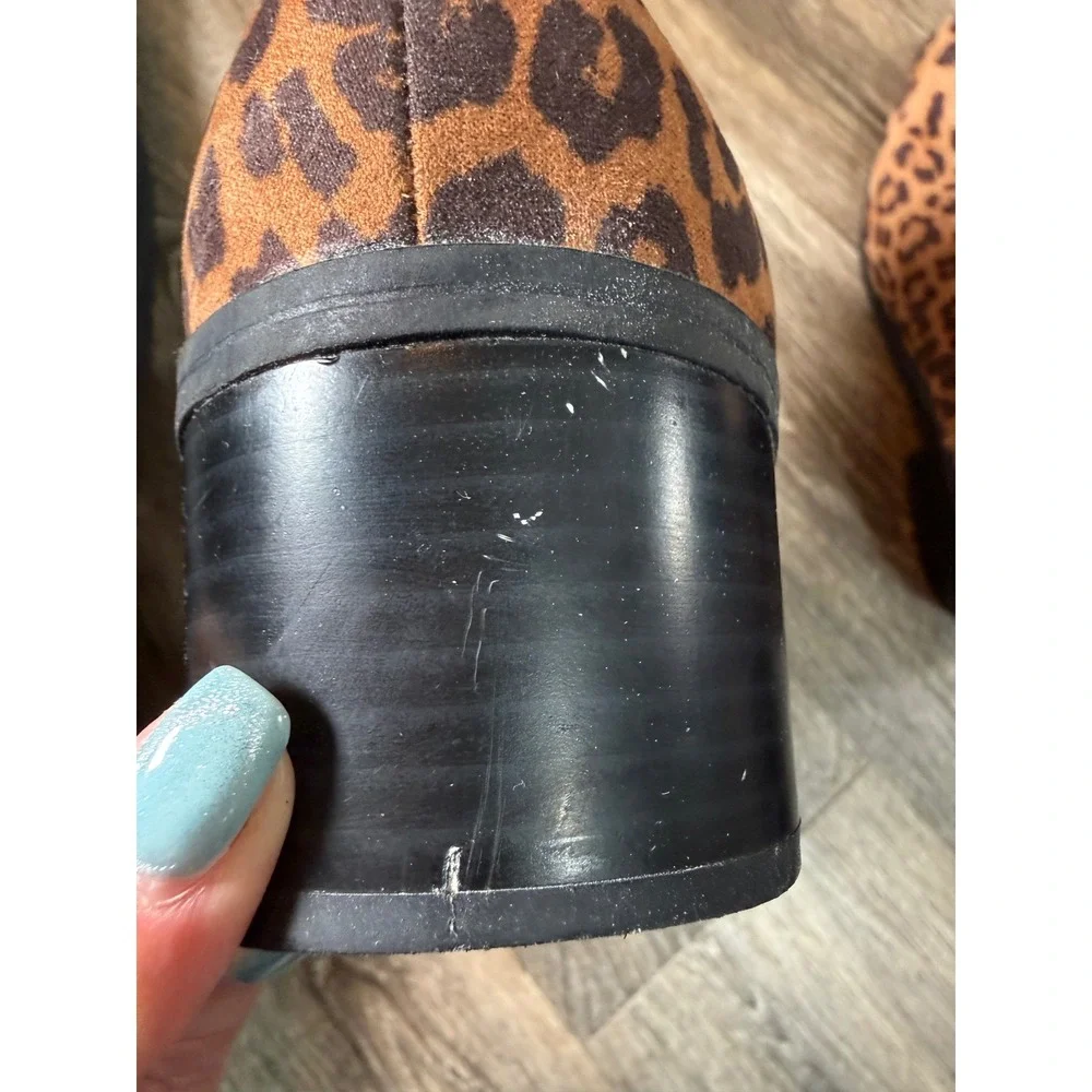 Leopard Print Chelsea Ankle Boots Brown Block Heel Size 9 Target a new‎ day